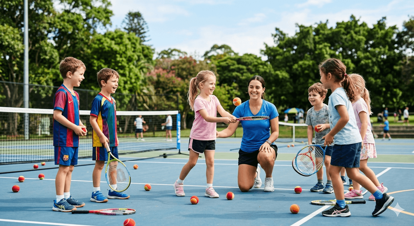 Kids Tennis — Hot Shots junior tennis program ages 4-12, Coogee