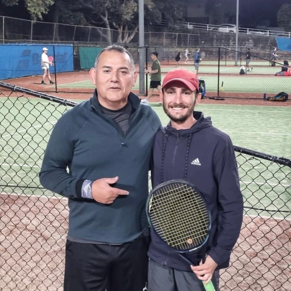Bastien Durand coaching on court — Systema Tennis, Coogee Sydney